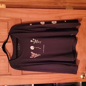 Life is Good Black Ling Sleeve Top